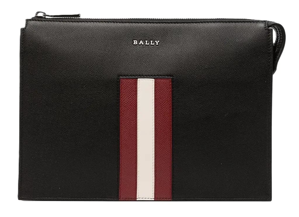 Túi Bally Striped Leather Pouch 'Black' 6236768