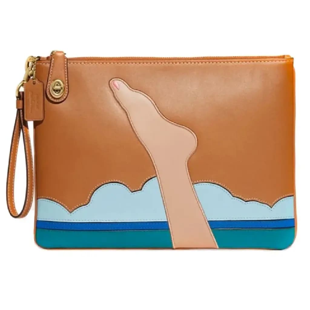 Túi Coach Wristet x Tom Wesselman 'Brown' CA223-B4NA