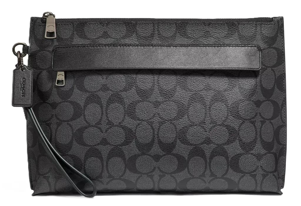 Túi Coach Carryall Pouch In Signature Canvas 'Charcoal' F29508-CQBK