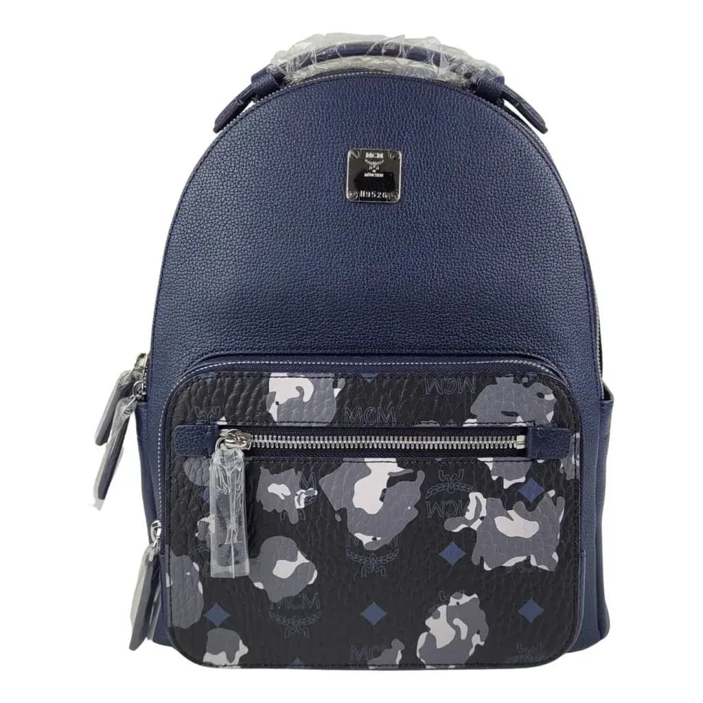 Balo MCM Small Backpack 'Blue Camo' MMKCAVE07B1001