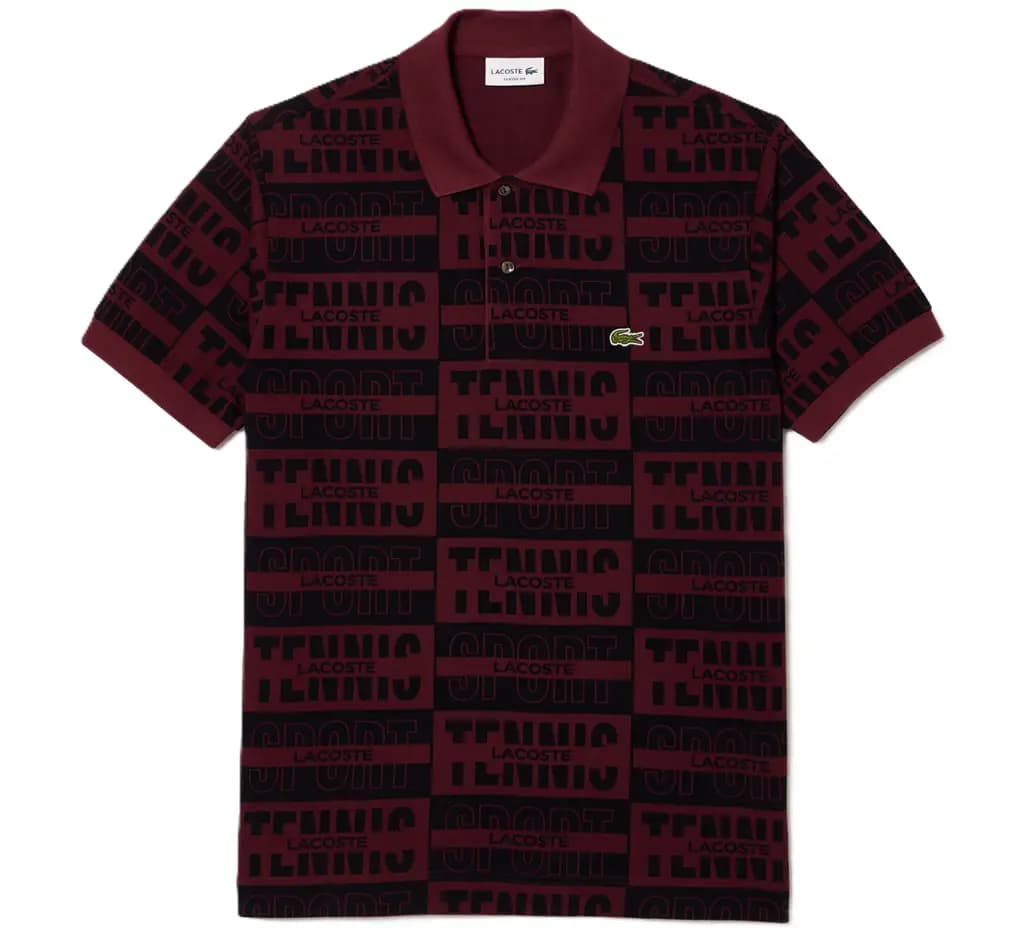 Áo Lacoste Two Tone Badge Print Polo 'Bordeaux' PH2057-51-YUP