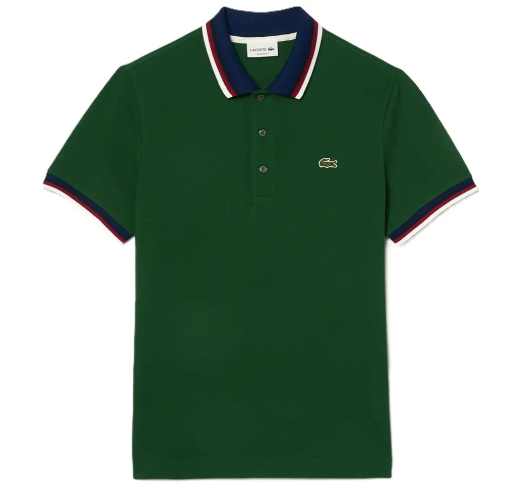 Áo Lacoste Regular Fit Contrast Collar 'Green' PH3461-132