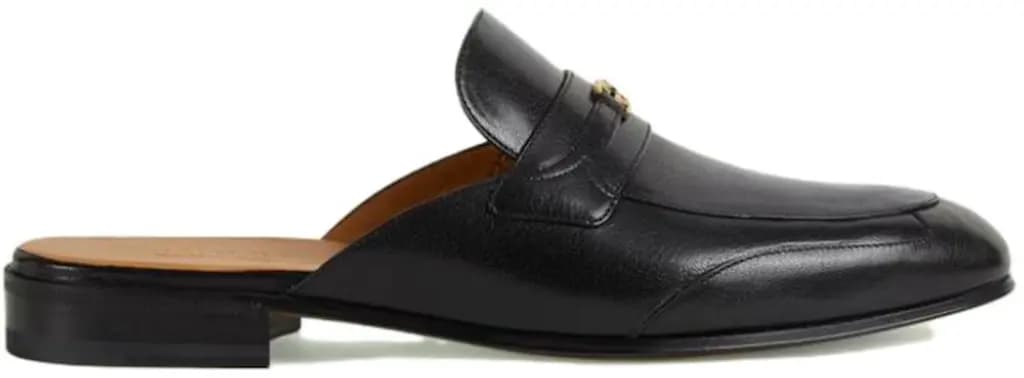 Giày Gucci Black Leather With Gold Logo 'Black' 692251-D3V00-1000
