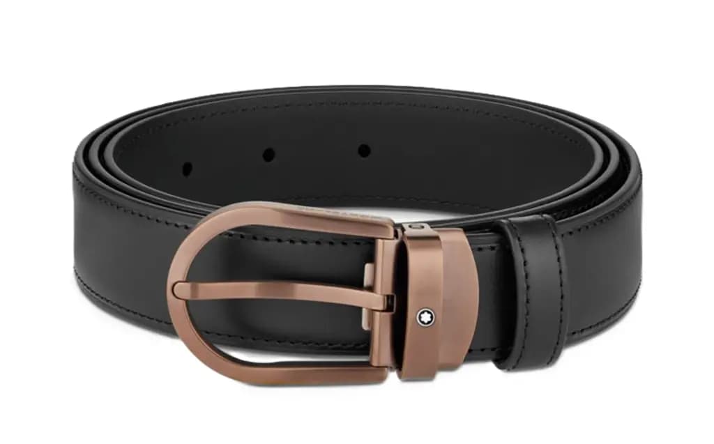 Thắt lưng Montblanc Horeshoe Stainless 'Black' 129426