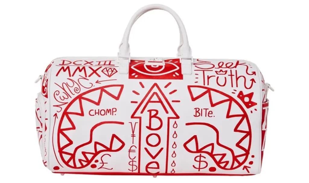 Túi Sprayground Shark Graffiti 'White Red' W0845519