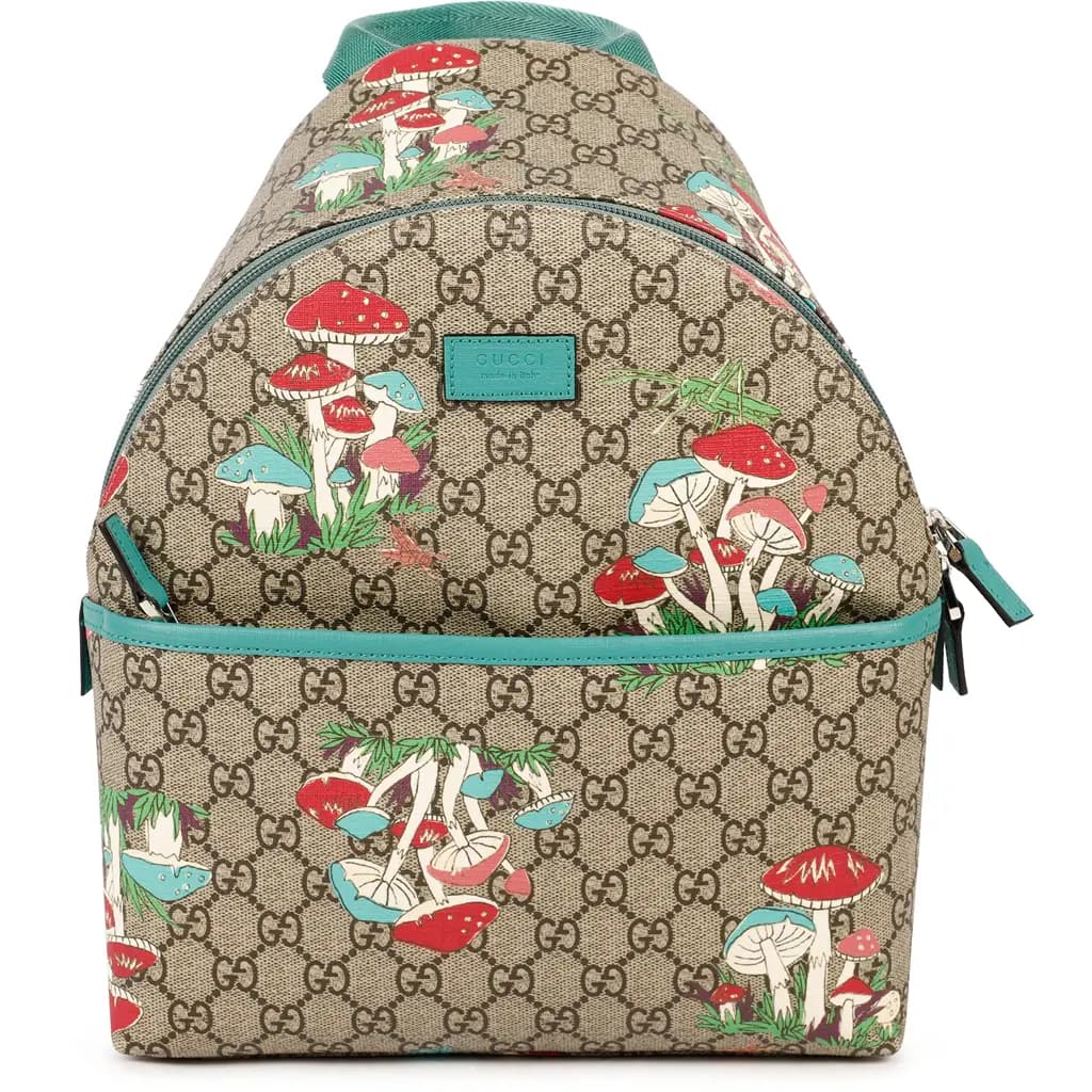 Balo Gucci GG Logo Mushrooms Print 'Beige' 271327-2DGCN-8300