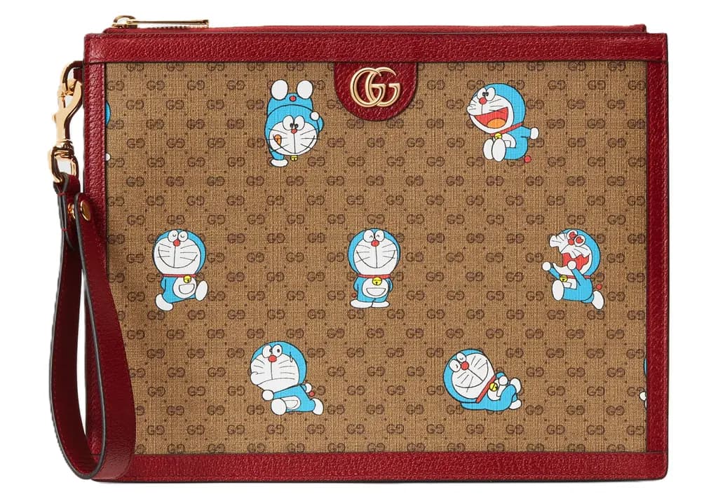 Túi Gucci Pouch In Mini GG Canvas x Doraemon 'Brown' 647804-2TJAG-8580