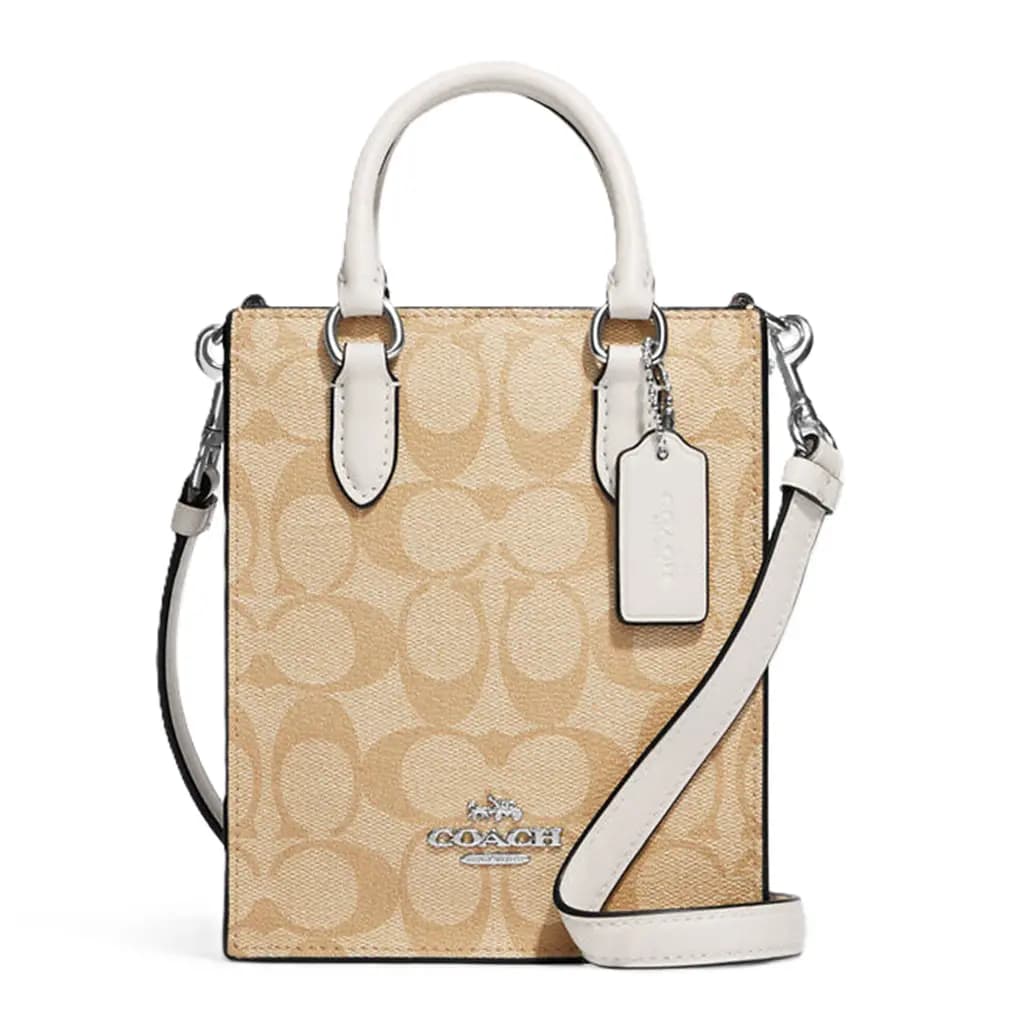 Túi Coach North South Mini Tote In Signature Canvas 'Light Khaki' CJ494-SIGHA