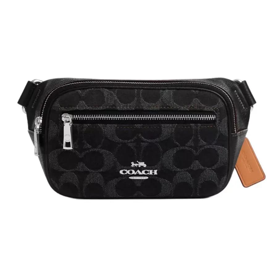 Túi Coach Mini Belt Bag In Signature Denim 'Black' CQ186-SVBK