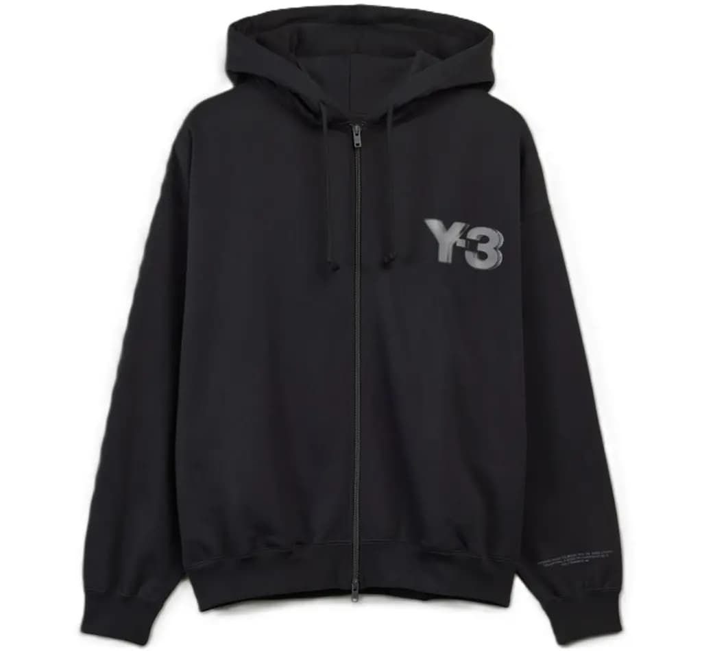 Áo Adidas Y-3 Logo Zip Hoodie 'Black' JE9278