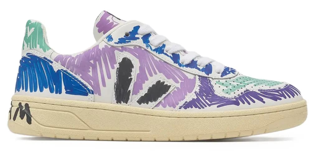 Giày Veja x Marni Low Top Sneakers 'White Purple Graffiti' VXMS-3081AXV102000C80