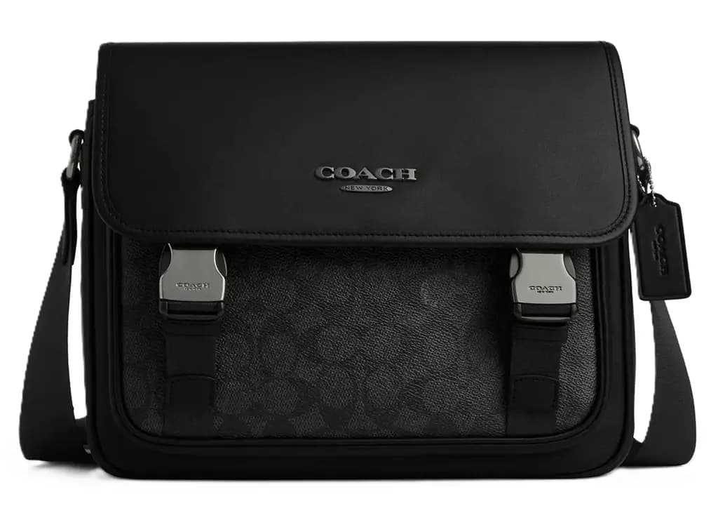 Túi Coach Racer Messenger In Signature 'Black' CT716-QBMI5