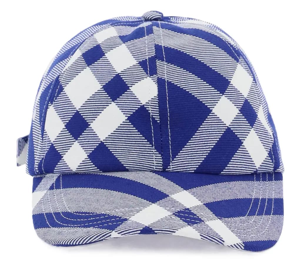 Mũ Burberry Tartan Baseball Cap 'White Blue' 80794781