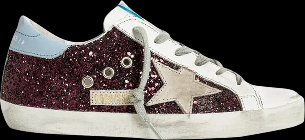 Giày Golden Goose Wmns Superstar 'Wine Glitter' G36WS590-S99