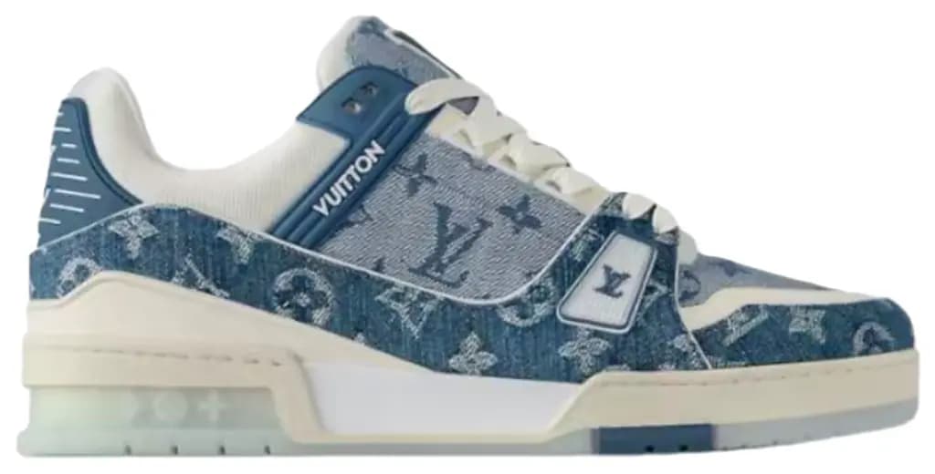 Giày Louis Vuitton Trainer Sneaker 'Blue' 1ADHIT