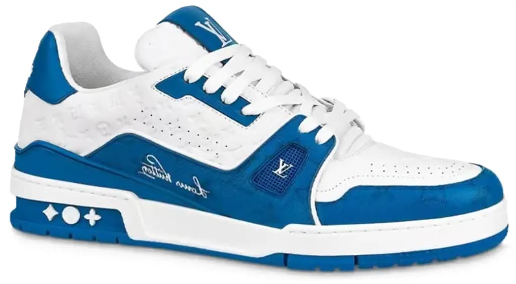 Giày Louis Vuitton LV Trainer 'White Blue' 1AANEV