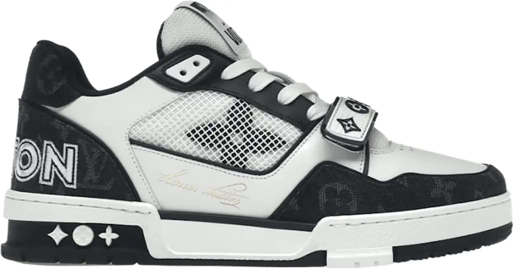 Giày Louis Vuitton LV Trainer 'Velcro Strap Black White' 1A9ZB0