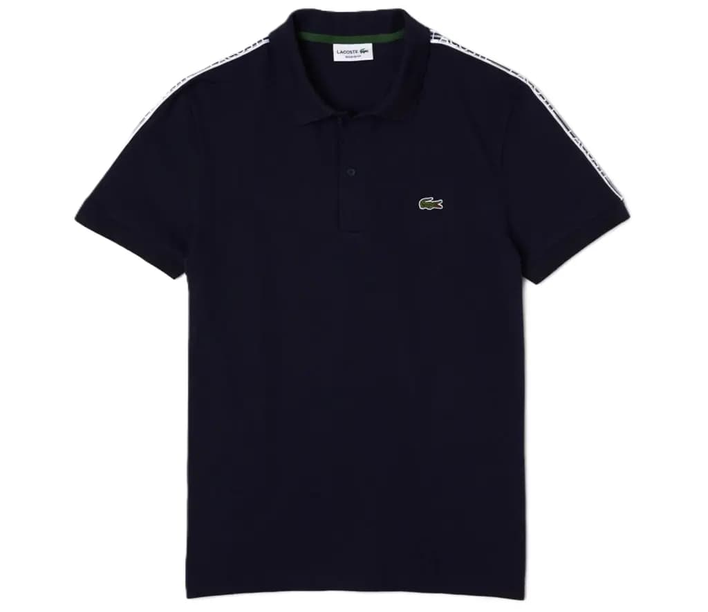 Áo Lacoste Logo Stripe Stretch Cotton 'Navy' PH5075-51-166