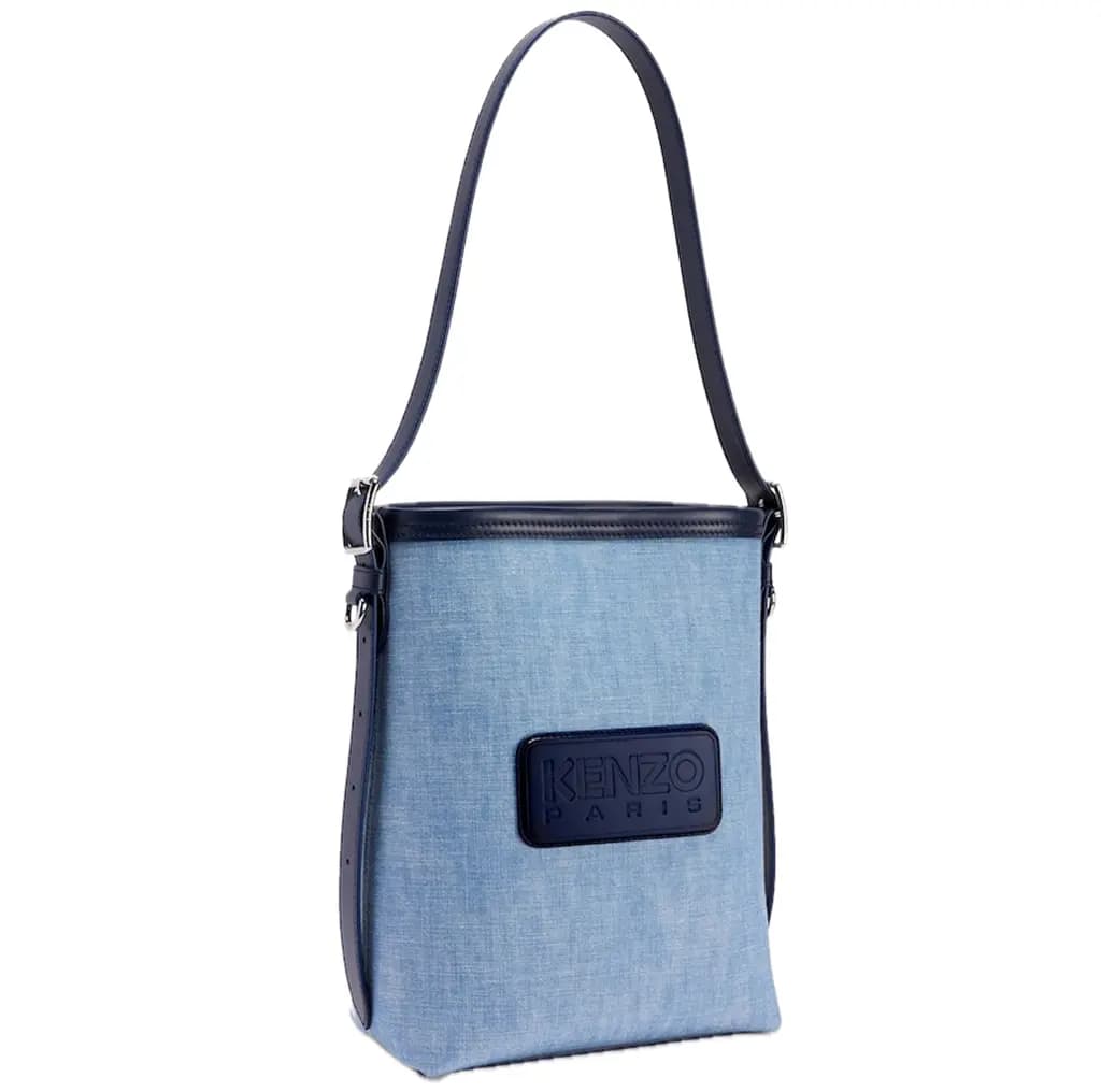 Túi Kenzo 18 Denim Leather Bucket Bag 'Blue' FE52SA2046H4DT