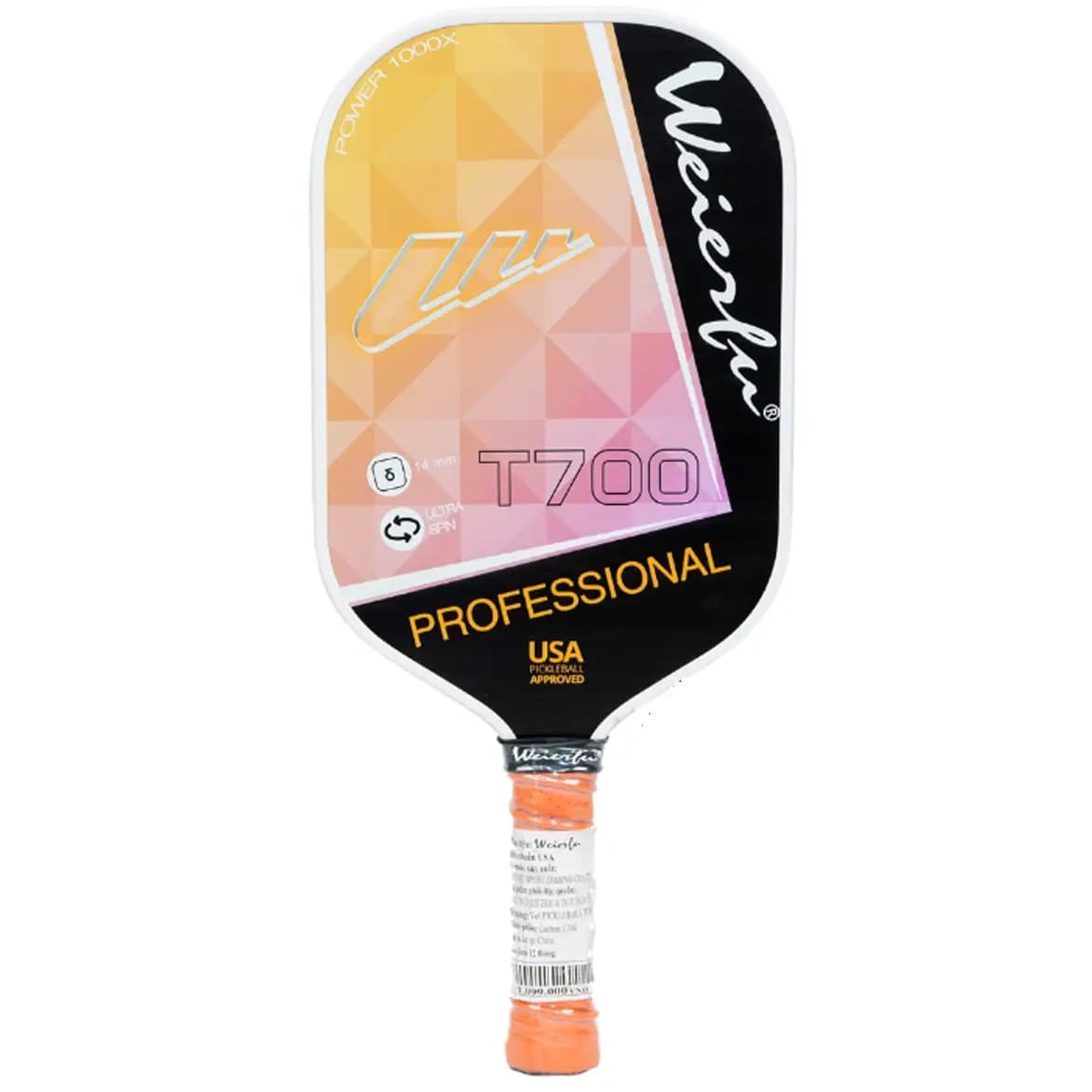 Vợt Pickleball Weierfu T700 Power 1000 'Black Pink'