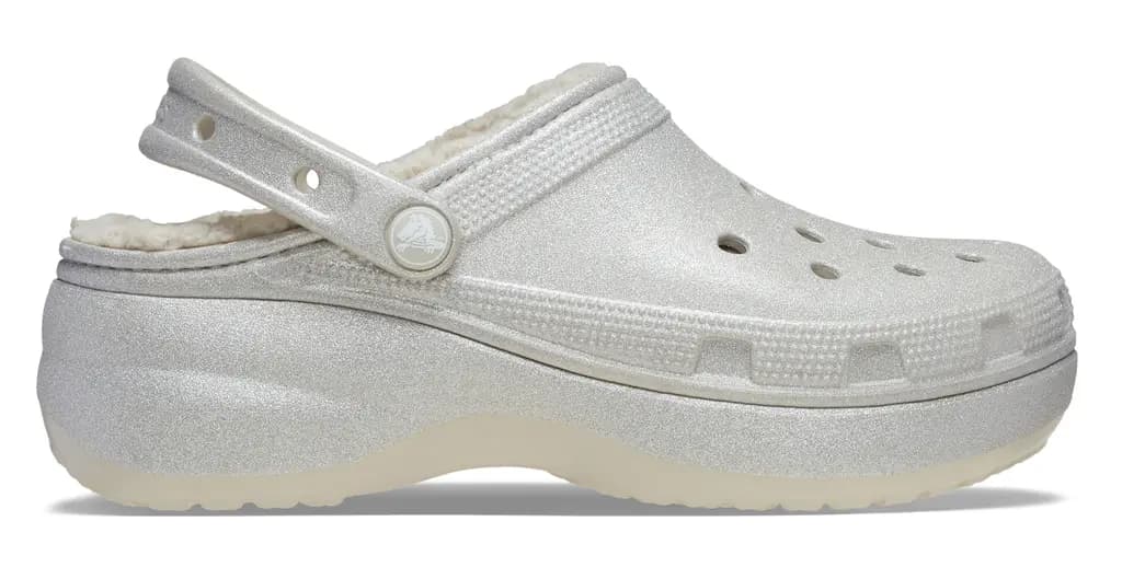 Dép Crocs Platform Glitter Lined Clog 'Silver' 210413-040