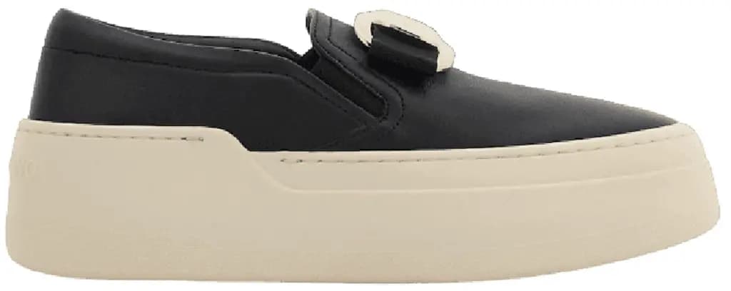 Giày Salvatore Ferragamo New Vara Plate Slip On 'Black' 030606-774815