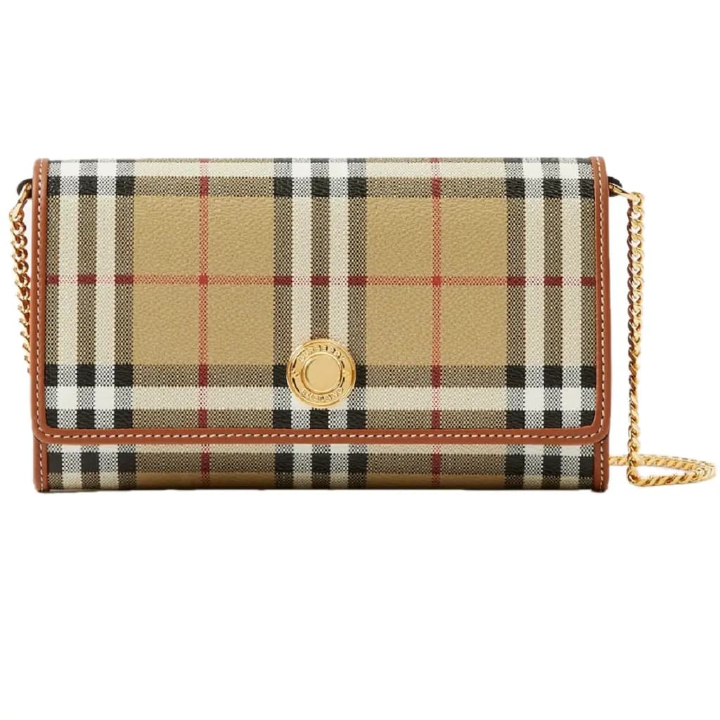 Túi Burberry Check Chain Strap Wallet 'Beige' 80704131