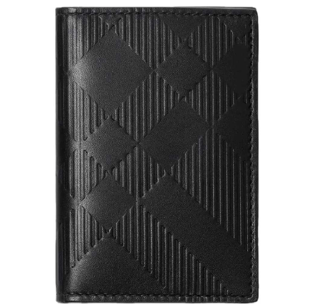 Ví Burberry Embossed Check Folding Card Case 'Black' 80783521