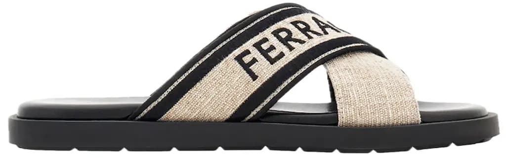 Dép Salvatore Ferragamo Sandal 'Beige Black' 028587-773762