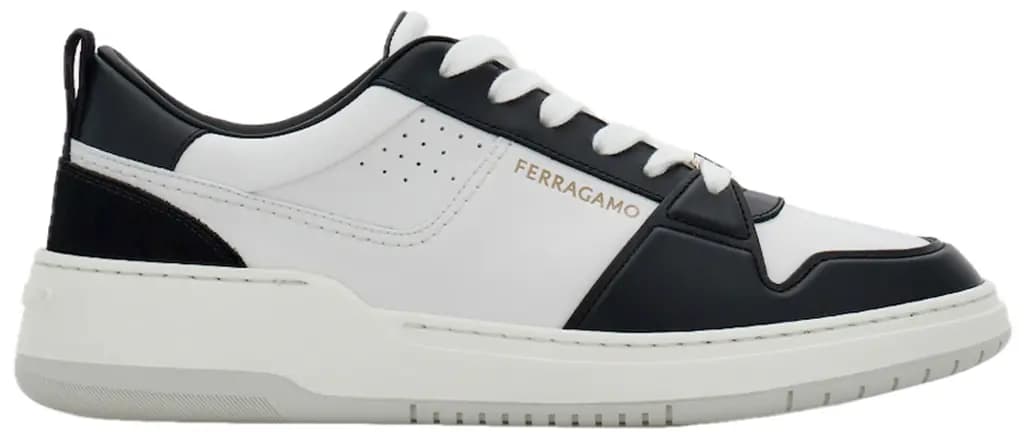 Giày Salvatore Ferragamo Suede Patch Skate 'Black White' 022376-770882