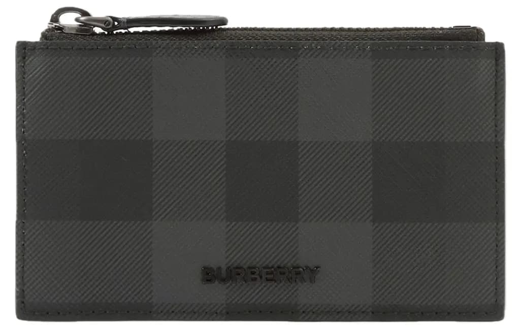 Ví Burberry Check Zip Card Case 'Charcoal' 80716801