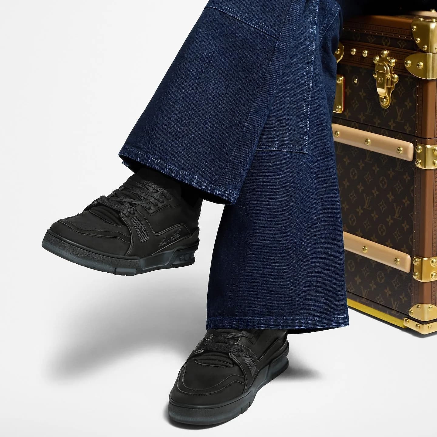 Giày Louis Vuitton LV Trainers 'Cognac' 1ADEQ8