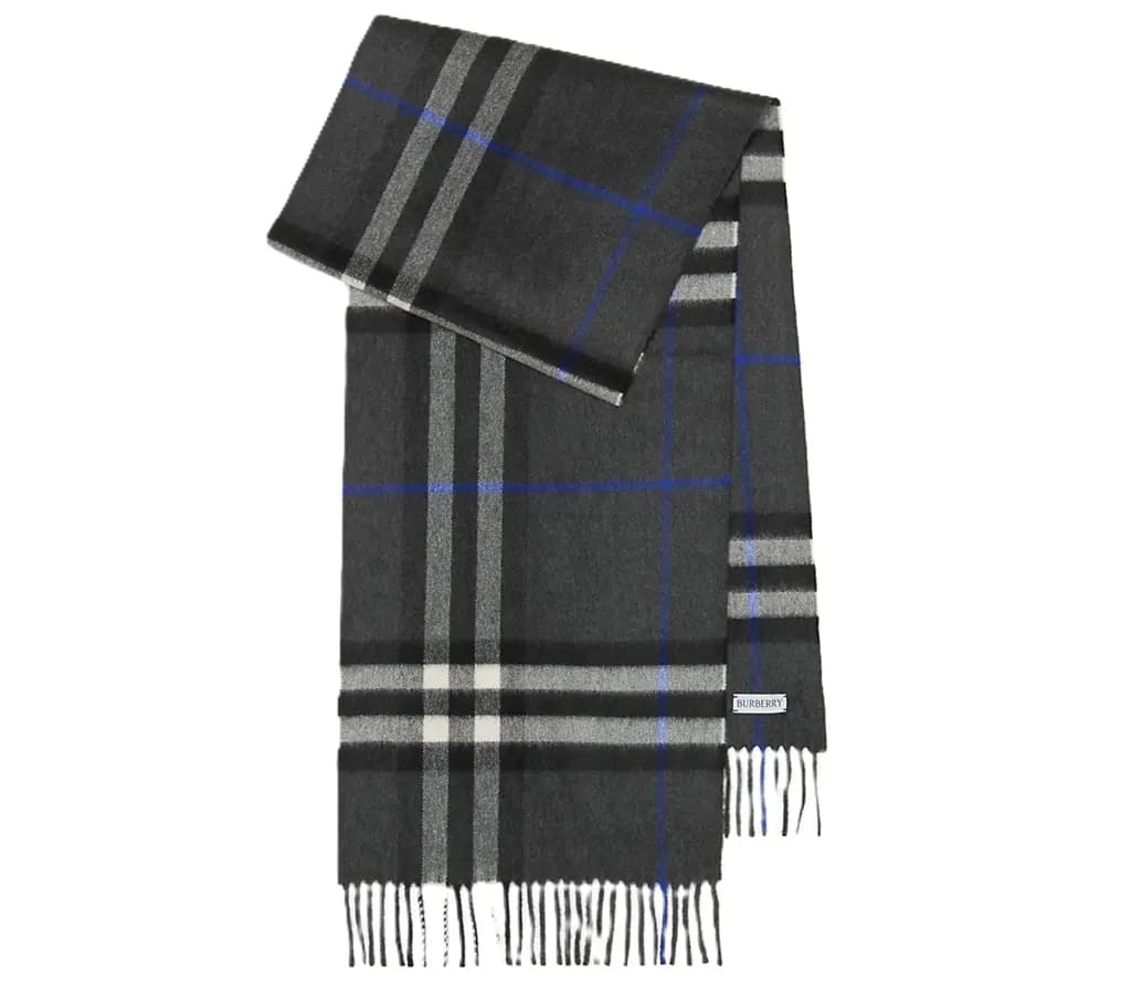 Khăn Burberry Check Cashmere Scarf 'Dark Charcoal' 80952061