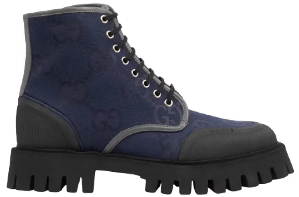 Giày Gucci Lace-up Boot 'Blue Grey' 699970-UKOF0-4549