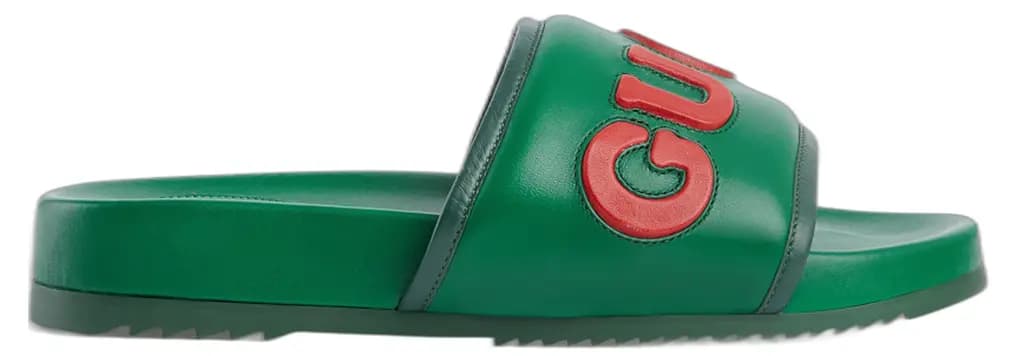 Dép Gucci Slide Sandal Leather 'Green' 742009-AABYM-3052