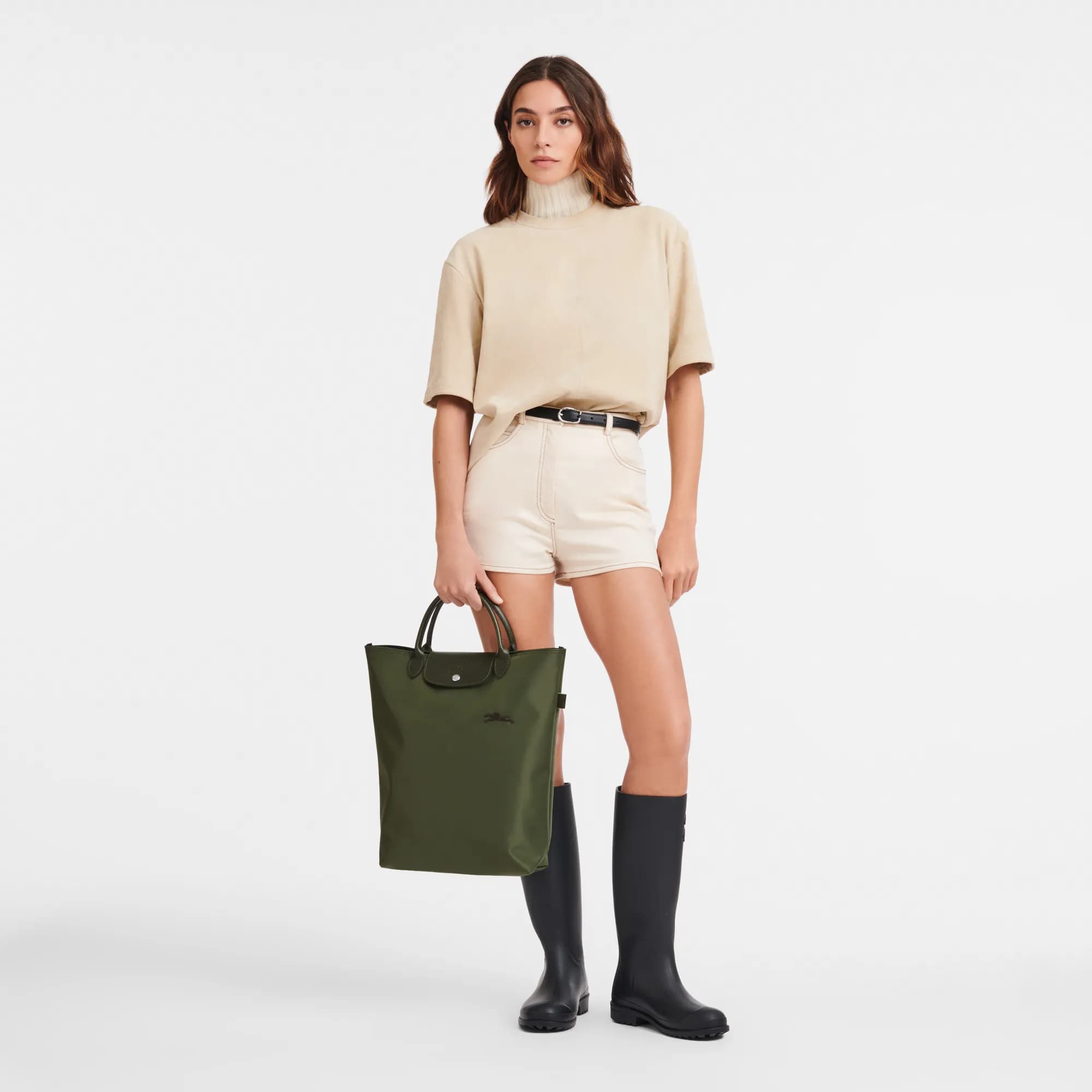 Túi Longchamp Le Pliage Green M Tote Bag 'Graphite' L2605919P66