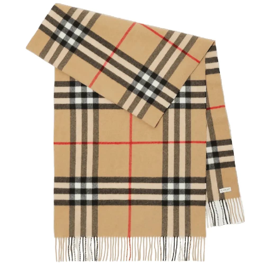 Khăn Burberry Wide Check Cashmere Scarf 'Beige' 80767951