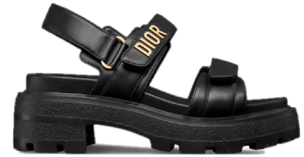 Dép Dior Dioract Platform Sandal 'Black' KCO016LAB-S900