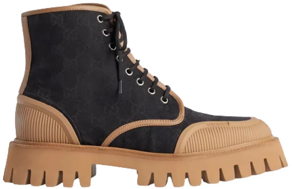 Giày Gucci Lace-up Boot 'Black Canvas' 699970-KQWM0-1146
