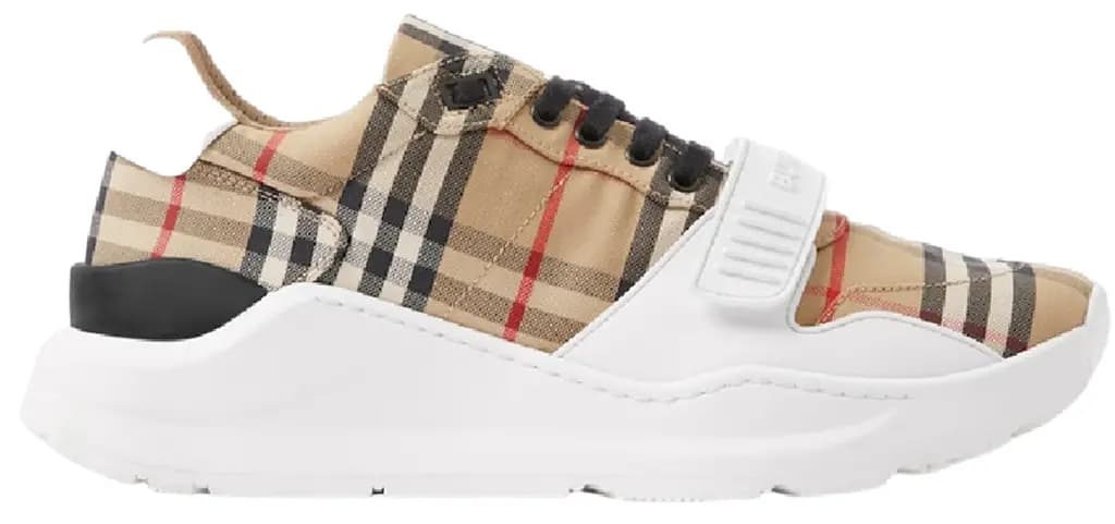 Giày Burberry Check Leather Sneakers 'Archive Beige' 80485771