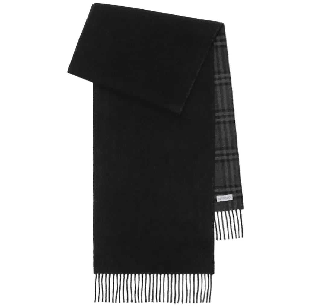 Khăn Burberry Reversible Check Cashmere Scarf 'Charcoal' 80746751