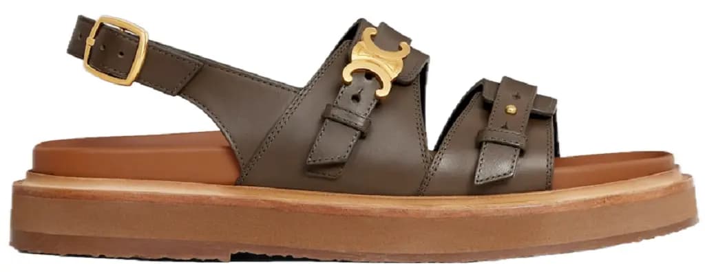 Dép Celine Tippi Triomphe Sandal 'Dark Olive' 359814578C-31DO