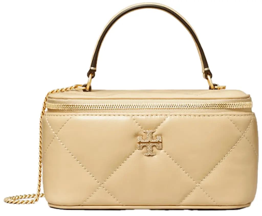 Túi Tory Burch Kira Pavé Logo Diamond Quilt Vanity Case 'Vanilla' 162145