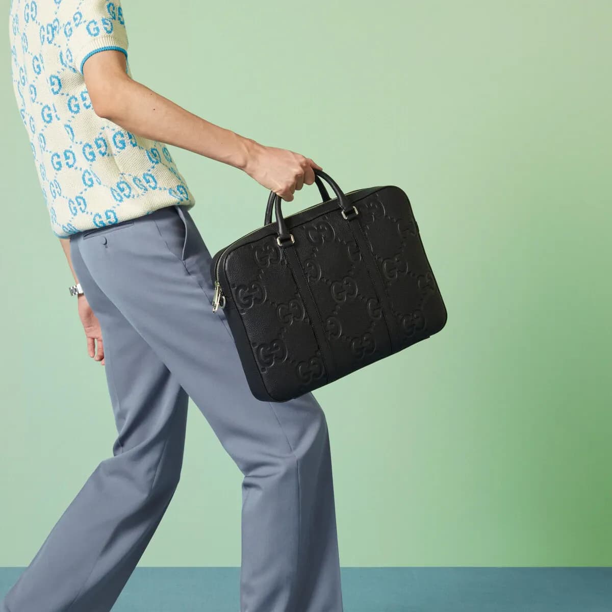 Túi Gucci Jumbo GG Briefcase 'Black' 658573-AABY7-1000