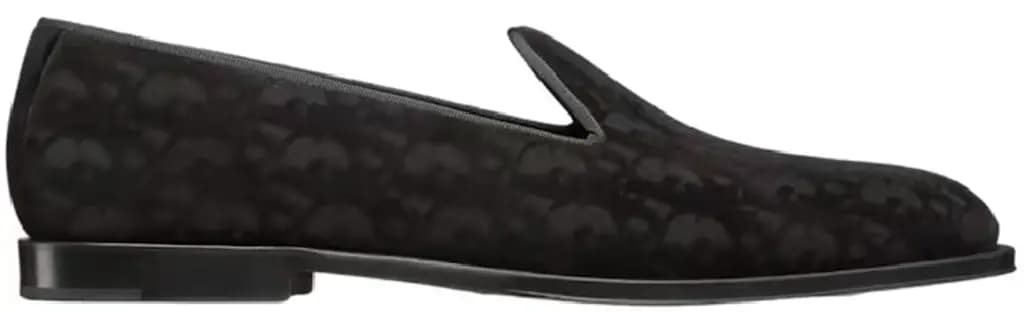 Giày Dior Timeless Loafer Oblique Velvet 'Black' 3LO121ZKA-H969