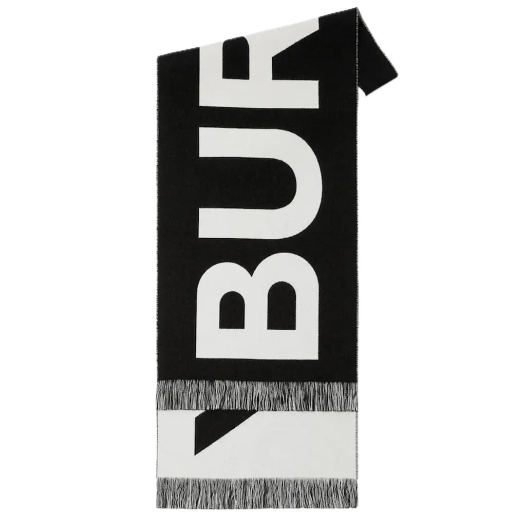 Khăn Burberry Logo Wool Scarf 'Black' 80542141