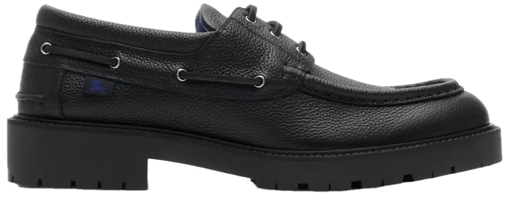 Giày Burberry Leather Raft Boat Shoes 'Black' 81015391