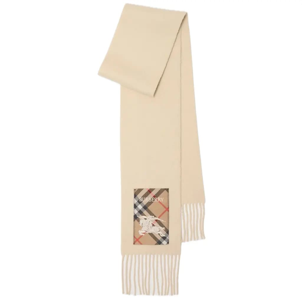 Khăn Burberry Check Label Cashmere Scarf 'Nutmeg' 81039951