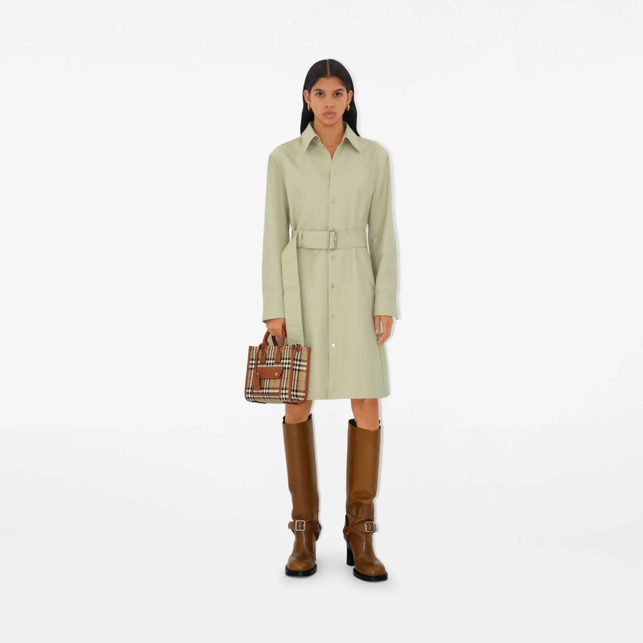 Túi Burberry Mini Check Bowling Bag 'Military' 80975981