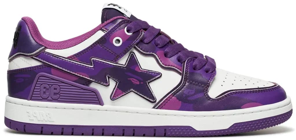 Giày Bape SK8 STA #1 'Purple White' 0ZXSHM191310N